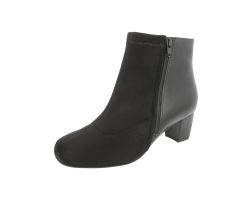 Womens Wide Fit Stretch Panel Mid Heel Boots - Winton