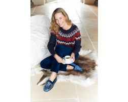 Womens Wide Fit Velour Slippers - Devizes