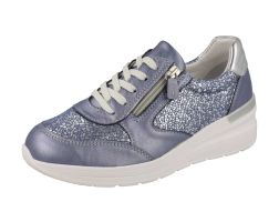 Womens Wide Fit Wedge Heel Easy Access Trainers - Cockatoo