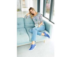 Womens Wide Fit Touch Strap Flat Shoe - Cassandra